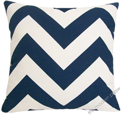 navy blue chevron zig zag decorative throw pillow cover