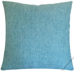aqua blue cosmo linen decorative throw pillow cover