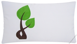green primavera leaf decorative throw pillow cover