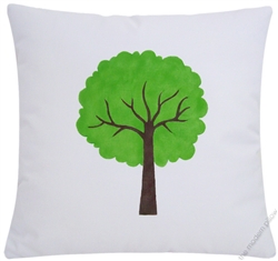 green primavera tree *hand painted* decorative throw pillow cover