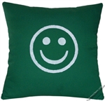 green/white smiley decorative throw pillow cover