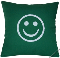 green/white smiley decorative throw pillow cover