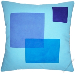 blue/purple block decorative throw pillow cover