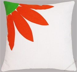 orange daisy decorative throw pillow cover