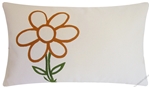 Burnt Sienna Animated Flower Throw Pillow Cover