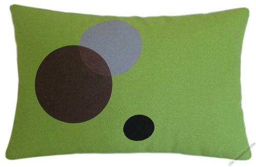 12x18" Avocado Green Circles Decorative Throw Pillow Cover/Cushion Cover