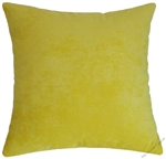 yellow velvet decorative throw pillow cover