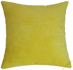 yellow velvet decorative throw pillow cover