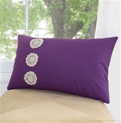 purple violet doily trio decorative throw pillow cover