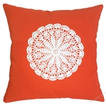 orange doily decorative throw pillow cover