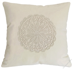 natural beige doily decorative throw pillow cover