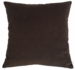 chocolate brown velvet suede decorative throw pillow cover