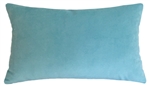 aqua blue velvet suede decorative throw pillow cover