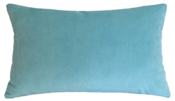 aqua blue velvet suede decorative throw pillow cover
