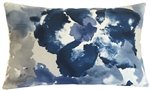 blue watercolor floral decorative throw pillow cover