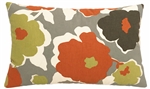 Orange Animated Floral Decorative Throw Pillow Cover
