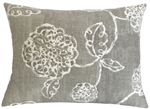 Taupe Gray Adele Floral Decorative Throw Pillow Cover