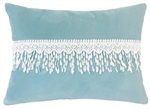 Aqua Blue Lace Velvet Decorative Throw Pillow Cover
