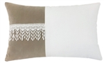 Tan Lace Velvet Decorative Throw Pillow Cover