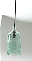 Clear Seltzer Pendant Light | The Seltzer Shop | Colored Argentine seltzer bottle - vintage seltzer pendant light - wine chiller interior design elements