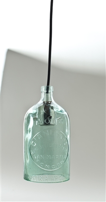 Clear Seltzer Pendant Light | The Seltzer Shop | Colored Argentine seltzer bottle - vintage seltzer pendant light - wine chiller interior design elements