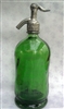 Green Silhouette Vintage Seltzer Bottle | The Seltzer Shop | Colored Argentine seltzer bottle - vintage seltzer pendant light - wine chiller interior design elements