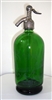 Acid Etched 1 Liter Green Vintage Seltzer Bottle