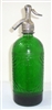La Navarra Worked Glass Vintage Seltzer Bottle | The Seltzer Shop | Colored Argentine seltzer bottle - vintage seltzer pendant light - wine chiller interior design elements
