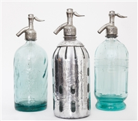 Collection X Vintage Seltzer Bottles | The Seltzer Shop | Colored Argentine seltzer bottle - vintage seltzer pendant light - wine chiller interior design elements