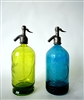 Collection XI Vintage Seltzer Bottles | The Seltzer Shop | Colored Argentine seltzer bottle - vintage seltzer pendant light - wine chiller interior design elements