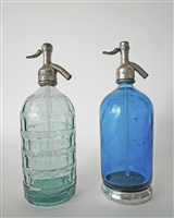 Collection XI Vintage Seltzer Bottles | The Seltzer Shop | Colored Argentine seltzer bottle - vintage seltzer pendant light - wine chiller interior design elements