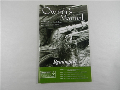 REMINGTON MODELS 700-SEVEN-673 BOLT ACTION RIFLES MANUAL