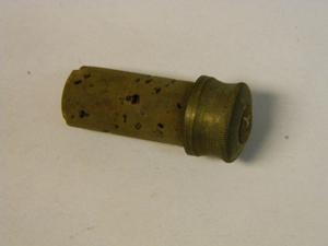 BRITISH PRE-1900 CORK AND BRASS PLUG FOR MUSKET RIFLE.