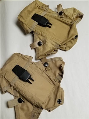 M16-AR15 BEIGE 3 POCKET NYLON POUCHES SET OF 2 PIECES