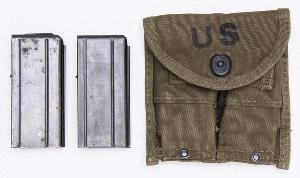 US GI M1 CARBINE BELT POUCH WITH 2-15 ROUND MAGAZINES