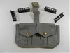 ENFIELD RIFLE AMMO POUCH LIGHT GRAY COLOR WITH (4) STRIPPER CLIPS