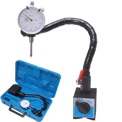 MAGNETIC BASE FLEXIBLE FLEX ARM .001" DIAL INDICATOR +CASE Machinist Auto Tools