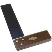 Premium 8" Try Square Solid Ebony Stock Blued Steel Blade