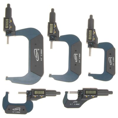 iGaging 5 pc 0-1", 1-2", 2-3", 3-4", 4-5" (0-5") Digital Electronic Outside Micrometer w/Large LCD Display Inch/Metric