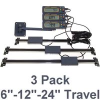 3 pc Set 6"-12"-24" Absolute Digital Readout DRO Stainless Steel Super High Accuracy w/Remote Reading