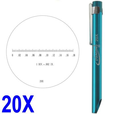 Pocket Scope Magnifier Scale 20X Magnification Microscope Scale Range 0-0.18" 0.19" Field of View