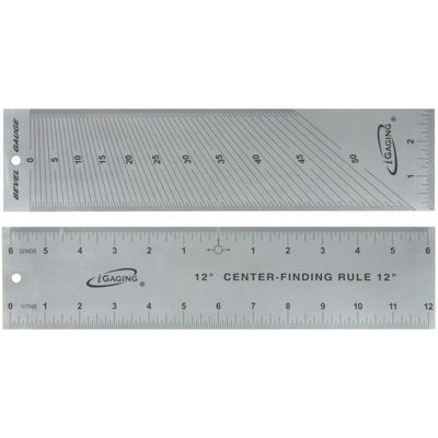 12" Center Finding Rule - Bevel Angle Gauge Carpenter Woodworking
