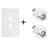 BNC-WP2 BNC Wall Plate Kit, 2 Port White Wall Plate, 2 BNC Inserts