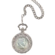 Silver Barber Half Dollar Pocket Watch