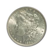 1884CC Morgan Silver Dollar in Fine Condition (F15) Graded by AACGS