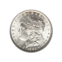 1886O Morgan Silver Dollar in Fine Condition (F15) Graded by AACGS