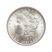 1887S Morgan Silver Dollar in Fine Condition (F15) Graded by AACGS