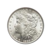 1889P Morgan Silver Dollar in Fine Condition (F15) Graded by AACGS