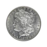 1878P Morgan Silver Dollar in Uncirculated Condition (MS62) Graded by AACGS