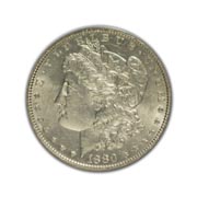 1880O Morgan Silver Dollar in Uncirculated Condition (MS62) Graded by AACGS